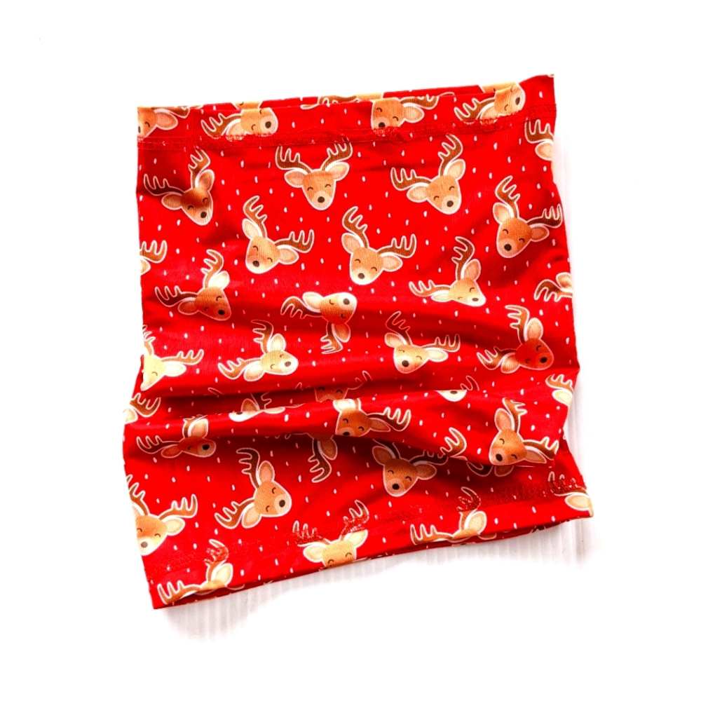BOOMER toddler kids neck gaiter face mask reindeer
